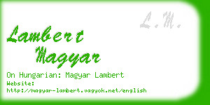 lambert magyar business card